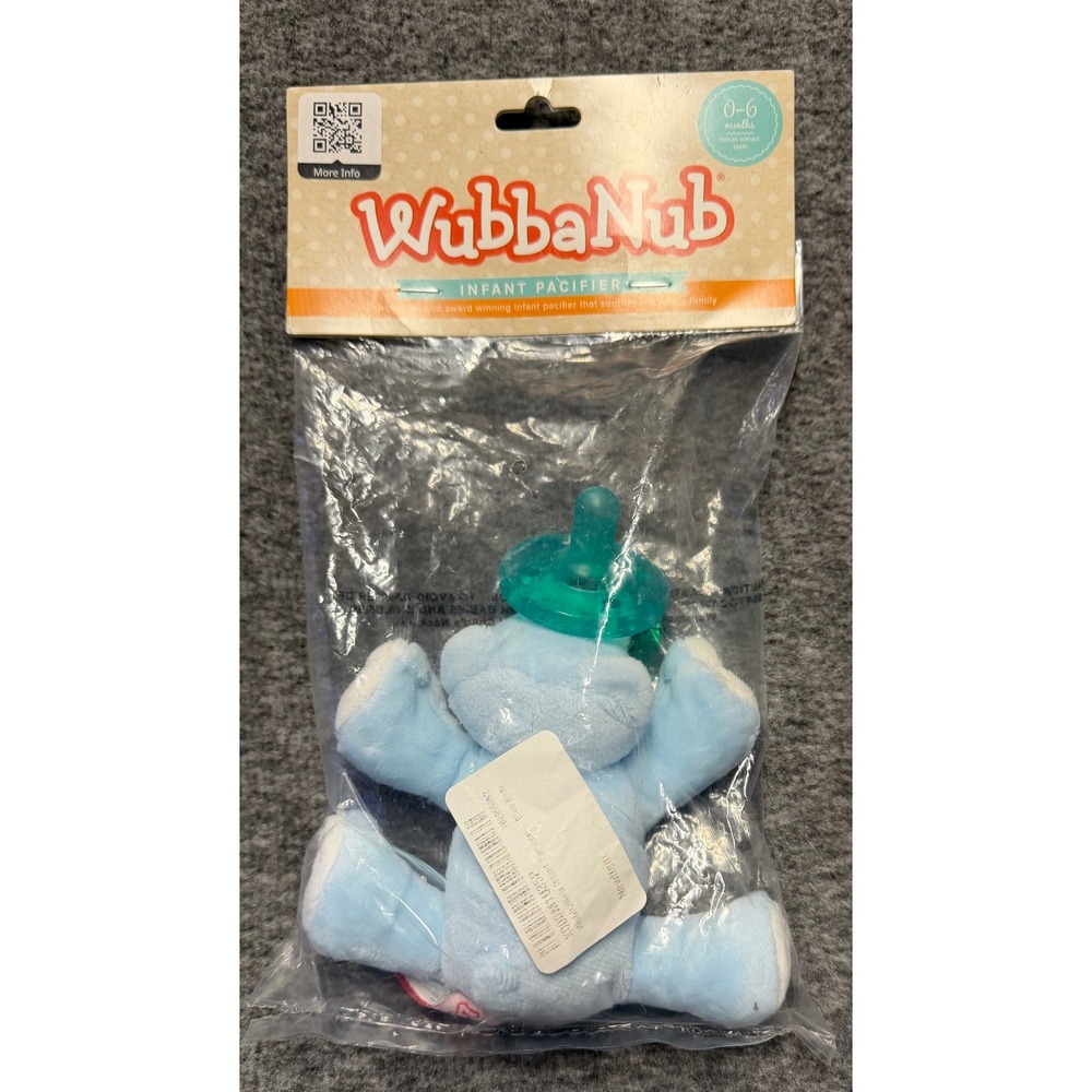 WubbaNub Infant Pacifier Blue Bear Plush Soother 0-6 Months NIP BPA Free